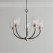Renitta 5 Light 26 inch Matte Black/Modern Gold Chandelier Ceiling Light
